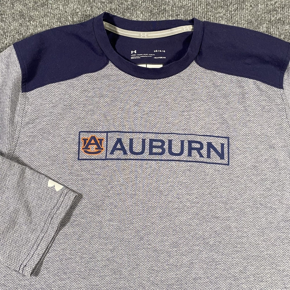 Auburn Tigers Mens Large Loose Fit Under Armour HeatGear Raglan Sleeve Shirt